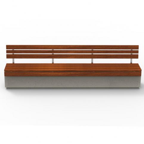 Ławka RELAX 3.0 deco 320 z wygodnym siedziskiem oraz oparciem wykonanym z drewna egzotycznego.