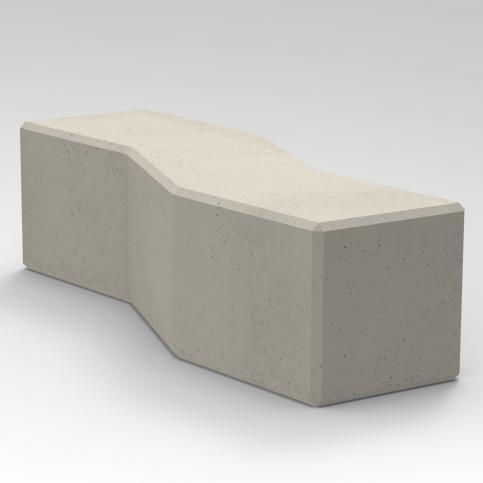 Betonowe siedzisko zewnętrzne, wykonane w technologii betonu architektonicznego