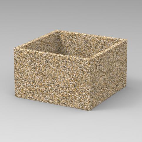 Brygida to duża kwadratowa donica zewnętrzna wykonana w technologii betonu płukanego.