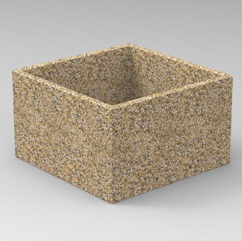 Brygida to duża kwadratowa donica zewnętrzna wykonana w technologii betonu płukanego.