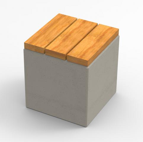 Nowoczesna ławka miejska, dostępna w bogatej palecie kolorów betonu architektonicznego.