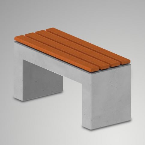 Ławka TARA deco 100 wykonana w technologii betonu architektonicznego, z drewnianym siedziskiem z drewna świerkowego lub egzotycznego.