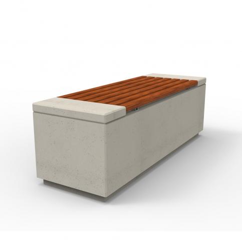 Ławka RELAX 2.0 z betonu architektonicznego o długości 150 cm.