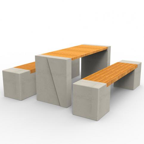 Zestaw piknikowy WEGA-WISA deco wykonany w technologii betony architektonicznego.