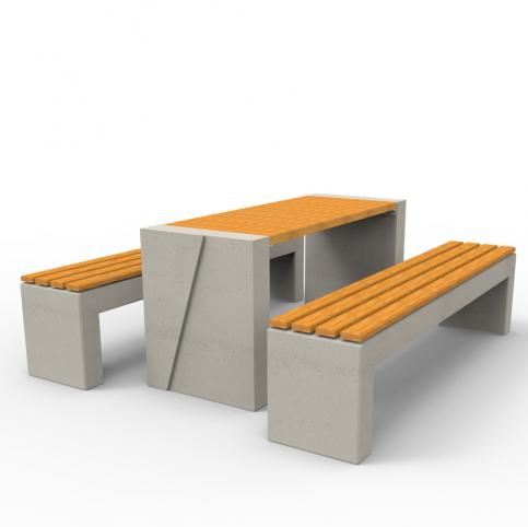 Zestaw piknikowy TARA-WISA deco wykonany w technologii betonu architektonicznego