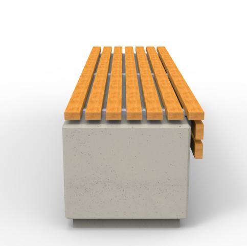 Ławka RELAX 4.1 deco, w wariancie bez oparcia. Ławka wykonana w technologii betonu architektonicznego.