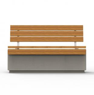 Ławka miejska RELAX 3.0 deco 150 wyposażona w wygodne siedzisko wykonane z drewna iglastego  świerk skandynawski.