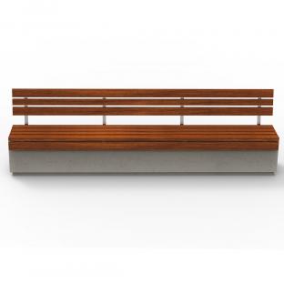 Nowoczesna ławka miejska z drewnianym siedziskiem oraz oparciem. Ławka RELAX 3.0 deco 320 to największa ławka z serii RELAX deco. 
