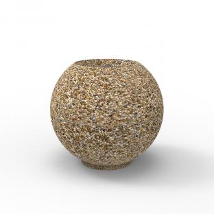 Donica okrągła kula fi 60 cm. Wykonana w technologii betonu płukanego.