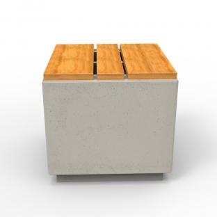 Betonowa ławka zewnętrzna  CUBE 50 deco wykonana w technologii betonu architektonicznego, dostępna w ofercie sklepu internetowego firmy STYLBET.
