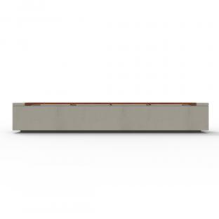 Ławka o długości 320 cm, to najdłuższy wariant betonowej ławki RELAX 2.0  z siedziskiem wykonanym z drewna egzotycznego. 