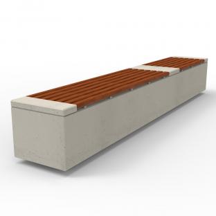 Ławka betonowa wykonana w technologii betonu architektonicznego. Dłuższa wersja ławki RELAX deco 2.2. 