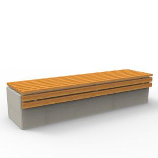 Nowoczesna ławka zewnętrzna wykonana w technologii betonu architektonicznego, dostępna w dwóch wariantach — w wersji z oparciem i bez oparcia.